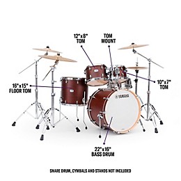 Yamaha Tour Custom Maple 4-Piece Shell Pack With 22" Bass Drum Chocolate Satin