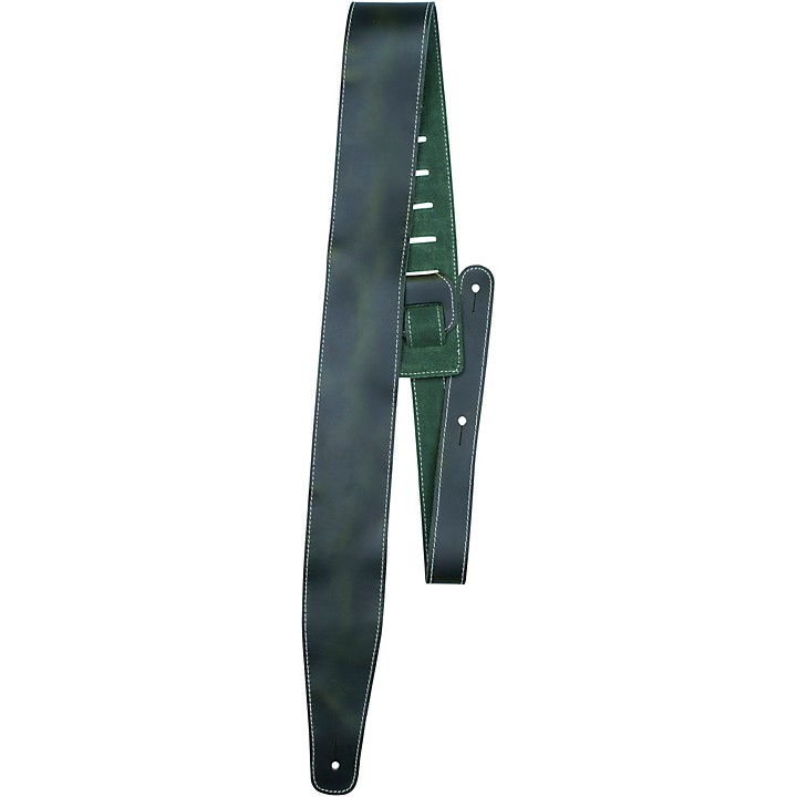 Green leather guitar strap cheap