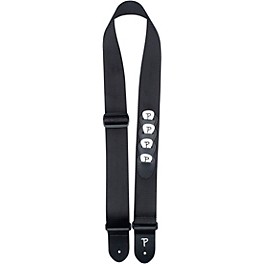 Perri's Heavy Nylon Guitar Strap With 4 Slot Pic Holder Black 2 in.