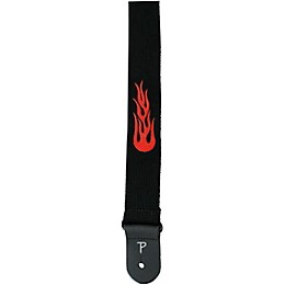 Perri's Cotton Guitar Strap With Embroidered Design Fire Ink