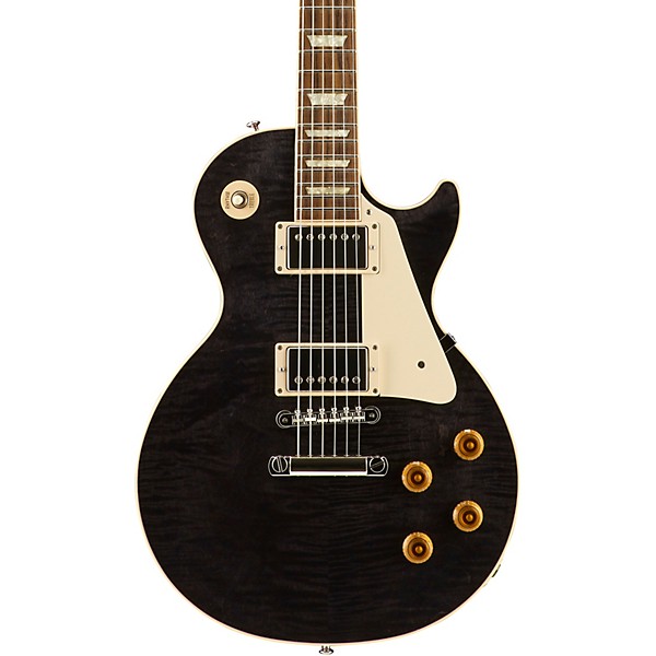 Gibson Custom Modern Les Paul Standard Limited Edition Electric Guitar Translucent Black Aged Pearloid Pickguard