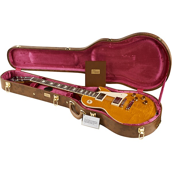 Gibson Custom Modern Les Paul Standard Limited Edition Electric Guitar Translucent Amber Aged Pearloid Pickguard