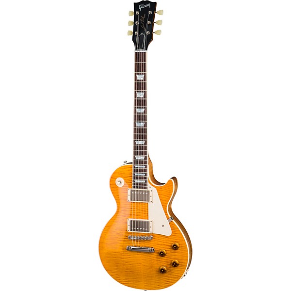 Gibson Custom Modern Les Paul Standard Limited Edition Electric Guitar Translucent Amber Aged Pearloid Pickguard