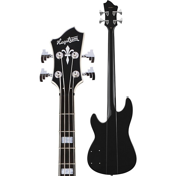 Open Box Hagstrom Super Swede 4-String Electric Bass Guitar Level 2 Gloss Black 190839323590