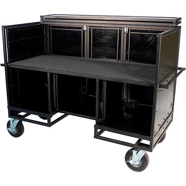 Pageantry Innovations Seated Synth/Mixer Combo Cart Stealth Series Upgrade w/ Bi-Fold Top Cover