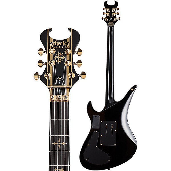 Schecter Guitar Research Synyster Gates Custom-S Electric Guitar Gloss Black with Gold Pinstripe