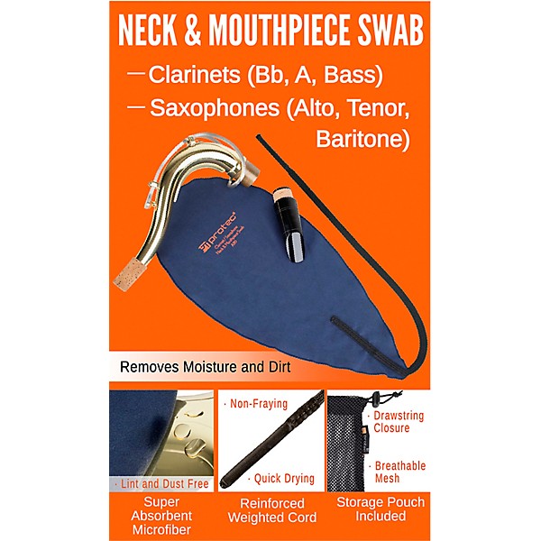 Protec Clarinet / Saxophone Neck and Body Cleaning Swab