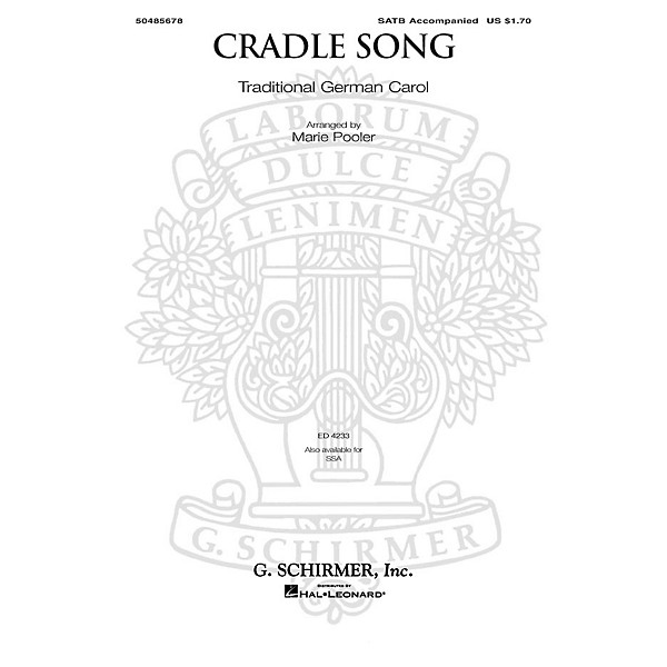 G. Schirmer Cradle Song SSA Arranged by Marie Pooler