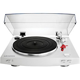 Open Box Audio-Technica AT-LP3WH Fully Automatic Belt-Drive Stereo Record Player Turntable Level 1 White