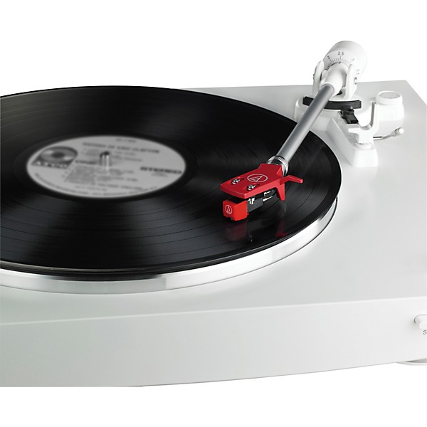 Open Box Audio-Technica AT-LP3WH Fully Automatic Belt-Drive Stereo Record Player Turntable Level 1 White