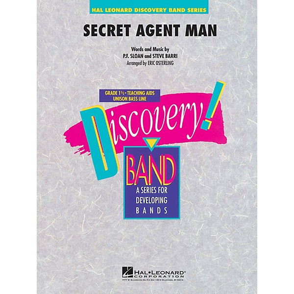 Hal Leonard Secret Agent Man Concert Band Level 1.5 Arranged by Eric Osterling