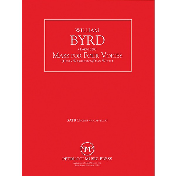 Lauren Keiser Music Publishing Mass for Four Voices SATB Composed by William Byrd