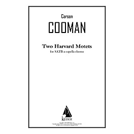 Lauren Keiser Music Publishing Two Harvard Motets SATB a cappella Composed by Carson Cooman