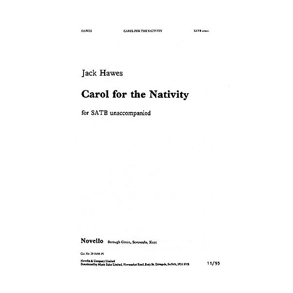 Novello Carol for the Nativity SATB Composed by Jack Hawes