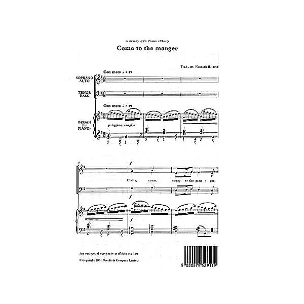 Novello Come to the Manger SATB Composed by Kenneth Hesketh