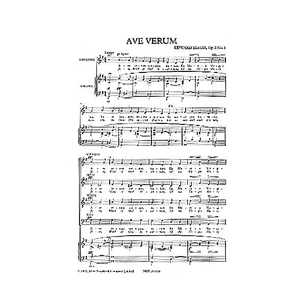 Novello Ave Verum - Op. 2, No. 1 SATB Composed by Edward Elgar