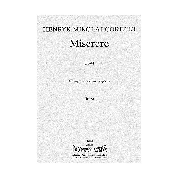 Chester Music Miserere, Op. 44 SSAATTBB Composed by Henryk Mikolaj Górecki