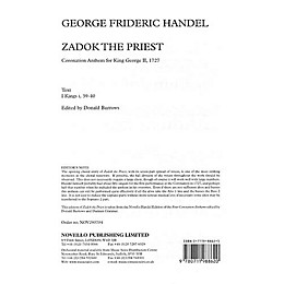 Novello Coronation Anthem No.1 'Zadok The Priest' SSAATBB Composed by George Friedrich Handel Edited by Donald Burrows