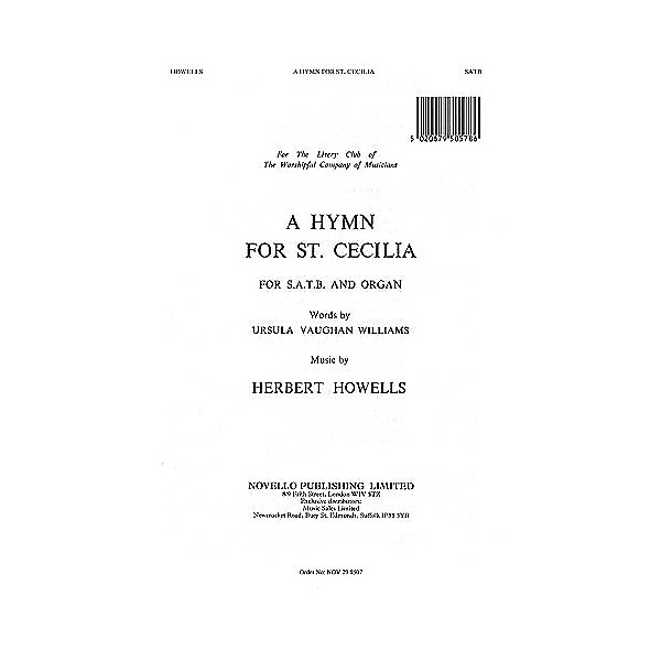 Novello A Hymn for St. Cecilia SATB Composed by Herbert Howells