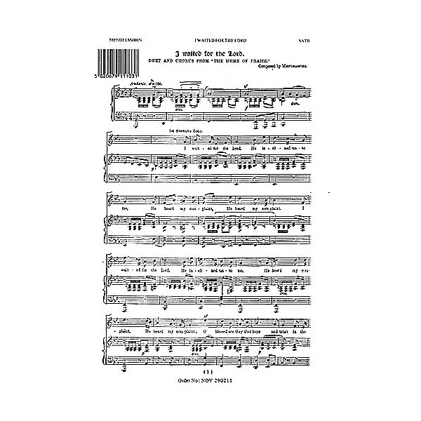 Novello I Waited for the Lord (from The Hymn of Praise) SATB Composed by Felix Mendelssohn
