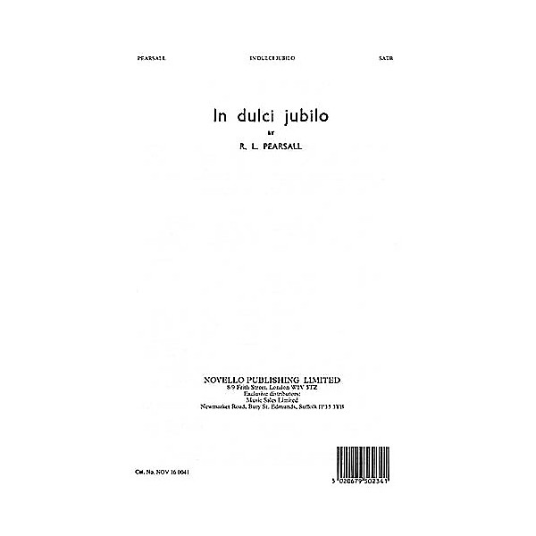 Novello In Dulci Jubilo SATB Composed by Robert Pearsall