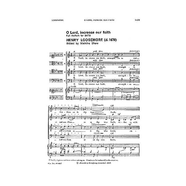 Novello O Lord, Increase Our Faith SATB