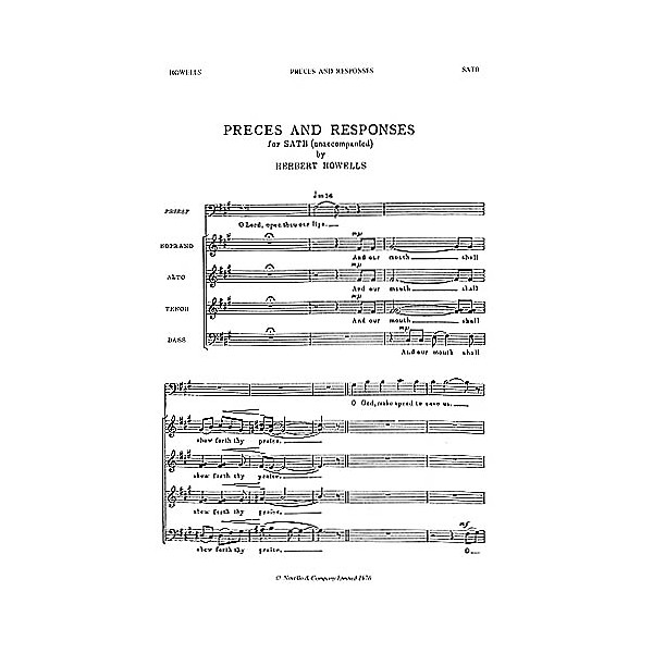 Novello Preces and Responses SATB Composed by Herbert Howells