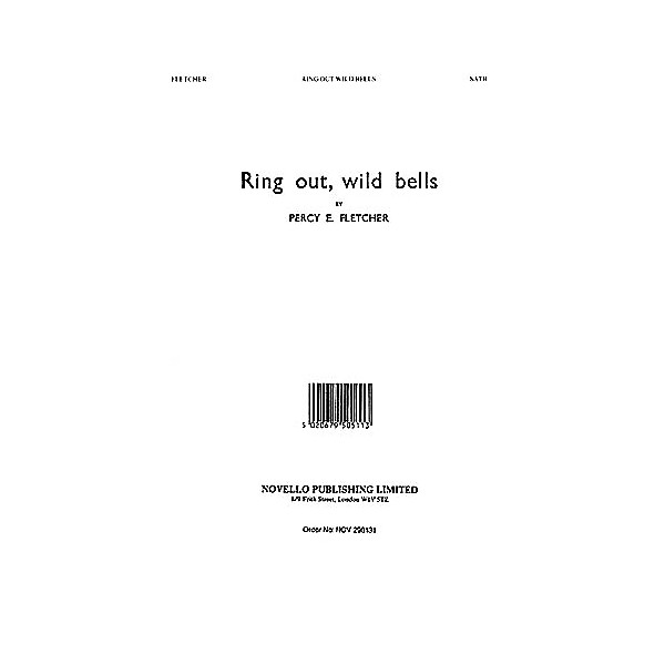 Novello Ring out Wild Bells SATB, Organ Composed by Percy E. Fletcher