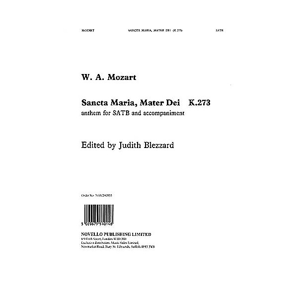 Novello Sancta Maria, Mater Dei (K.273) SATB
