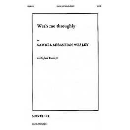 Novello Wash Me Throughly SATB, Organ Composed by Samuel Sebastian Wesley