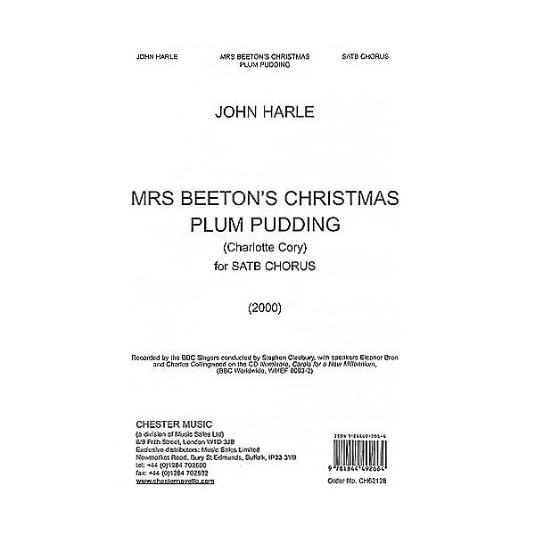 Music Sales John Harle: Mrs Beeton's Christmas Plum Pudding Music Sales America Series