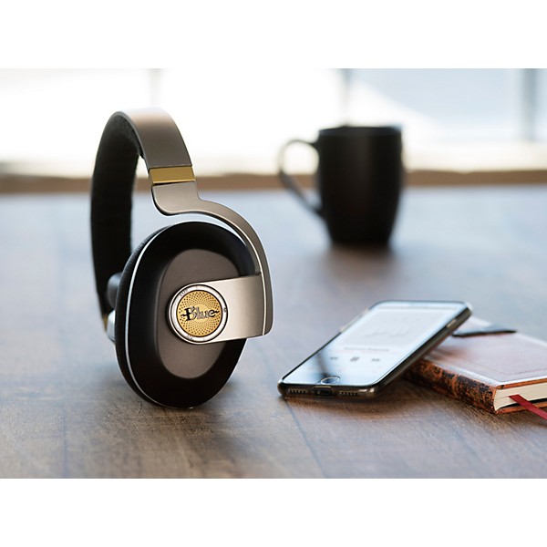 Restock Blue Satellite Premium Noise-Cancelling Wireless Headphones with Built-In Audiophile Amp Black
