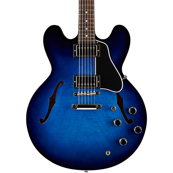 Gibson 2018 ES-335 Dot Semi-Hollow Electric Guitar Blue Burst 5-ply Black Pickguard