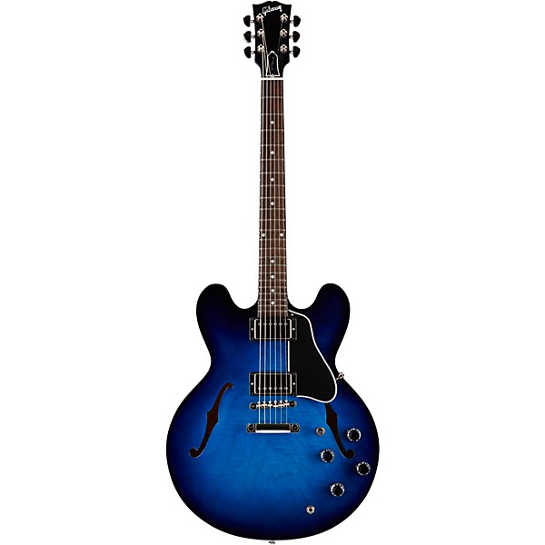 Gibson 2018 ES-335 Dot Semi-Hollow Electric Guitar Blue Burst 5-ply Black Pickguard