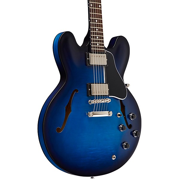 Gibson 2018 ES-335 Dot Semi-Hollow Electric Guitar Blue Burst 5-ply Black Pickguard