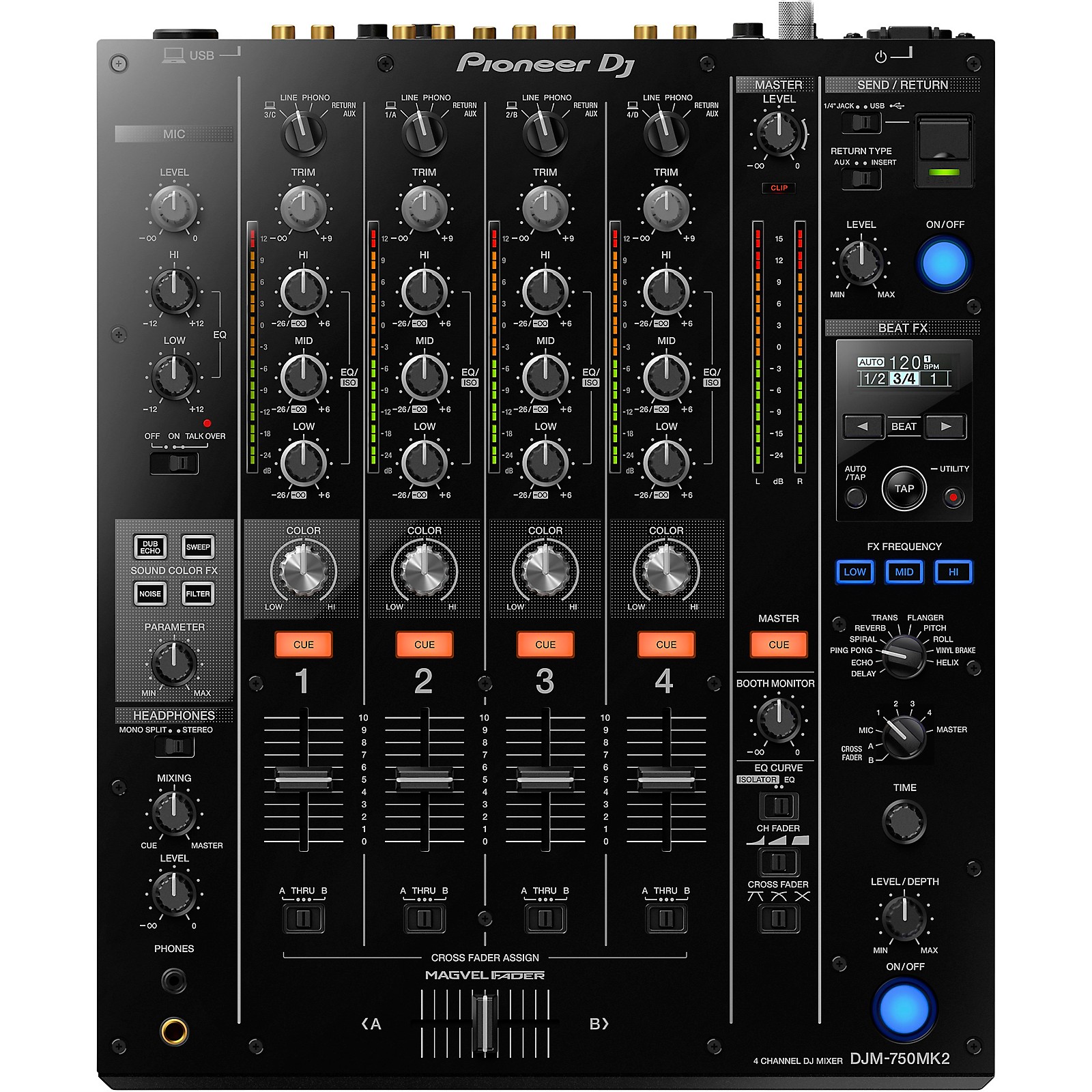 Pioneer DJ DJM-750MK2 4-Channel DJ Mixer With Effects and