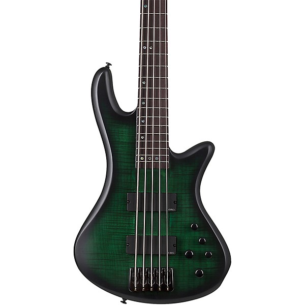 Open Box Schecter Guitar Research Stiletto Studio-5 5-String Electric Bass Guitar Level 1 Emerald Green Burst