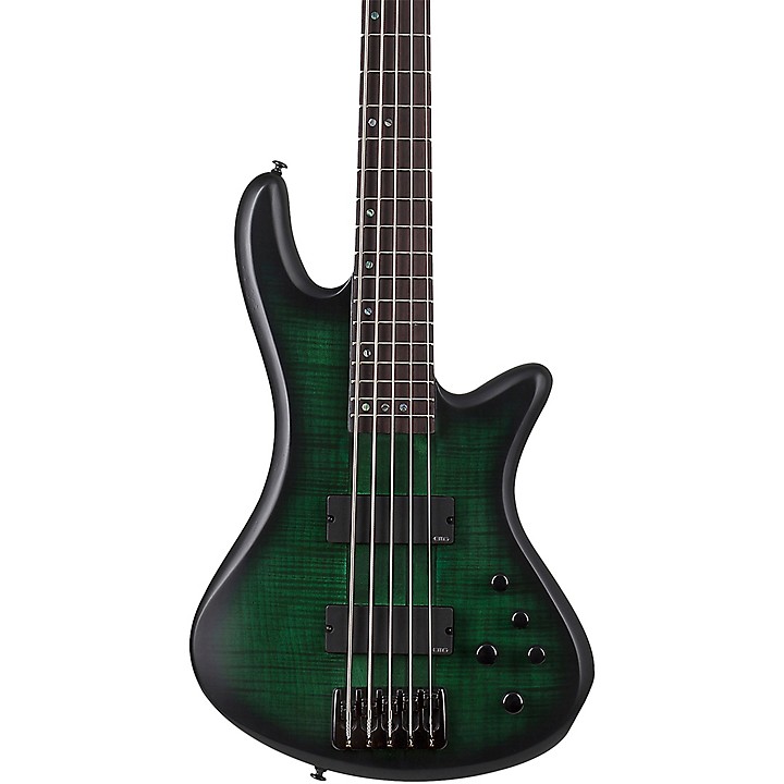 Schecter Guitar Research Stiletto Studio-5 5-String Electric Bass Guitar  Emerald Green Burst