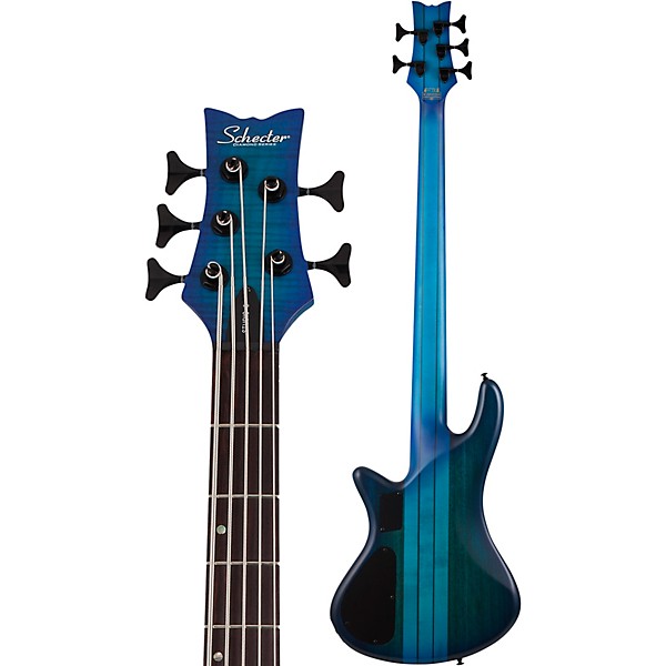 Schecter Guitar Research Stiletto Studio-5 5-String Electric Bass Guitar Ocean Blue Burst