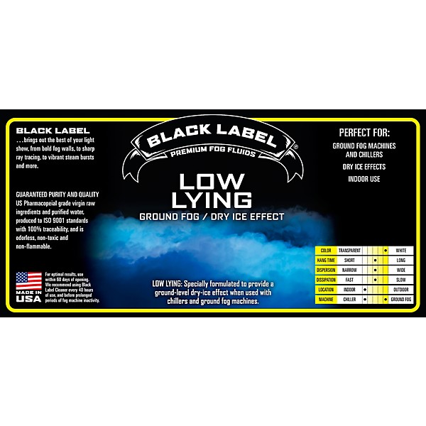 Black Label Low Lying Ground Fog Juice - 5 gal.