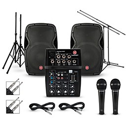 Harbinger L502 Mixer with Harbinger VARI PA Package 12" Mains