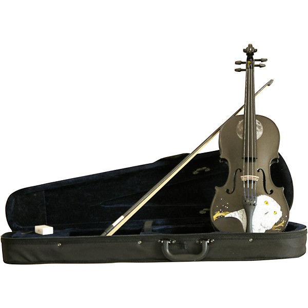 Rozanna's Violins Mystic Owl Black Glitter Series Violin Outfit 3/4