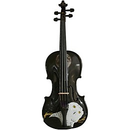 Rozanna's Violins Mystic Owl Black Glitter Series Violin Outfit 1/2