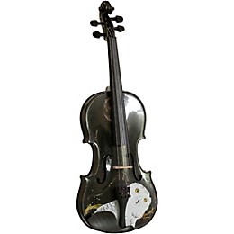 Rozanna's Violins Mystic Owl Black Glitter Series Violin Outfit 1/2