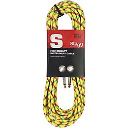 Stagg Instrument Cable Vintage Tweed Style S-Series 20 ft. Yellow