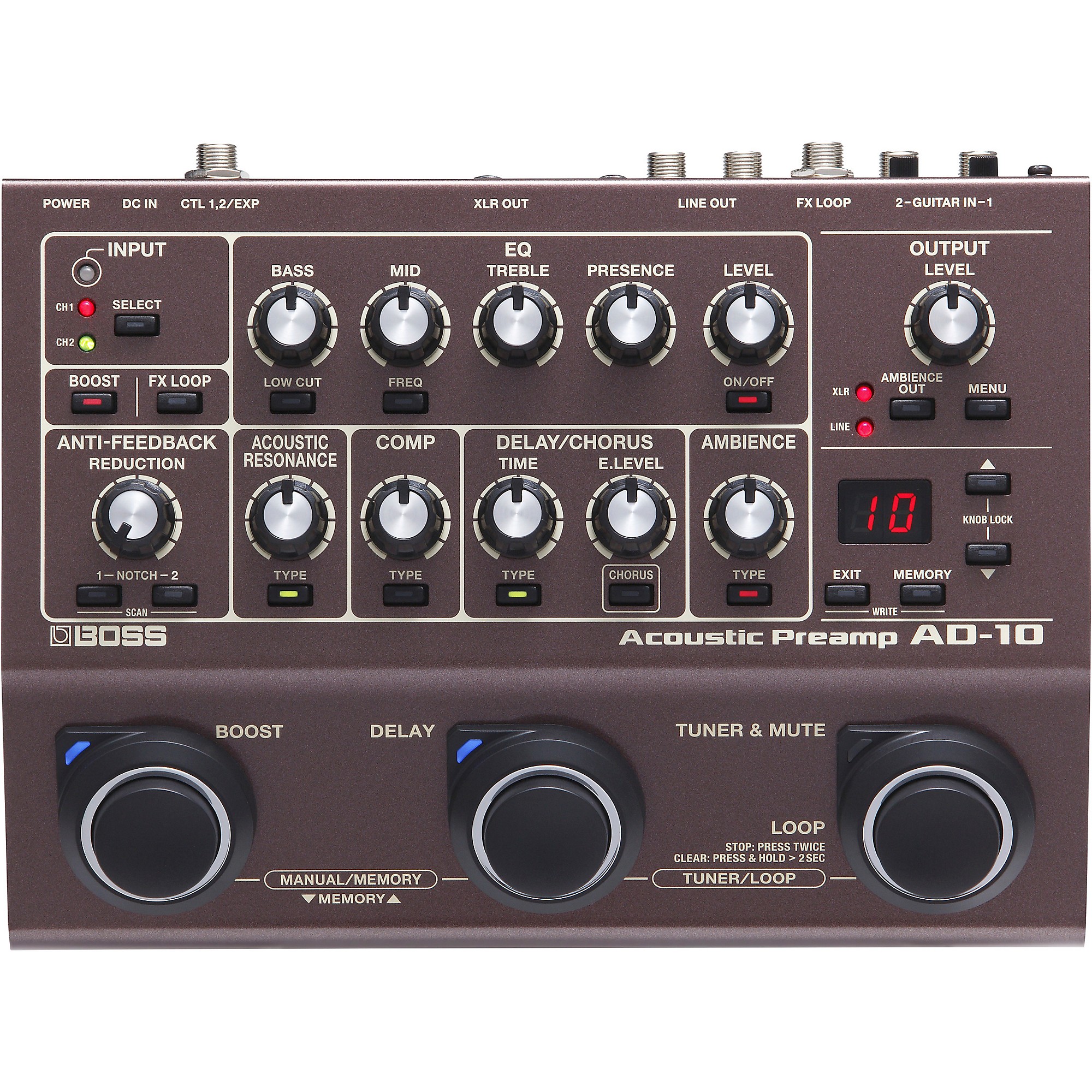 BOSS AD-10 Acoustic Multi-Effects Pedal Brown | Guitar Center