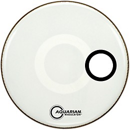 Aquarian Regulator Off-Set Hole Gloss White Bass Drum Head 20 in.