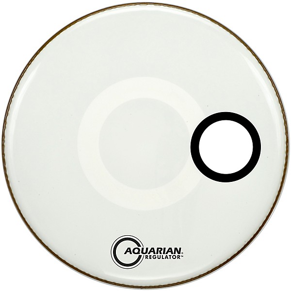 Aquarian Regulator Off-Set Hole Gloss White Bass Drum Head 26 in.