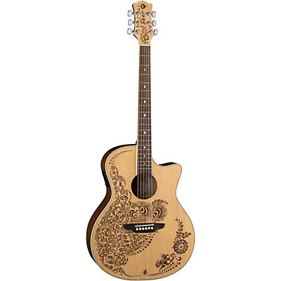 Luna Henna Oasis Select Spruce Acoustic-Electric Guitar Natural for sale