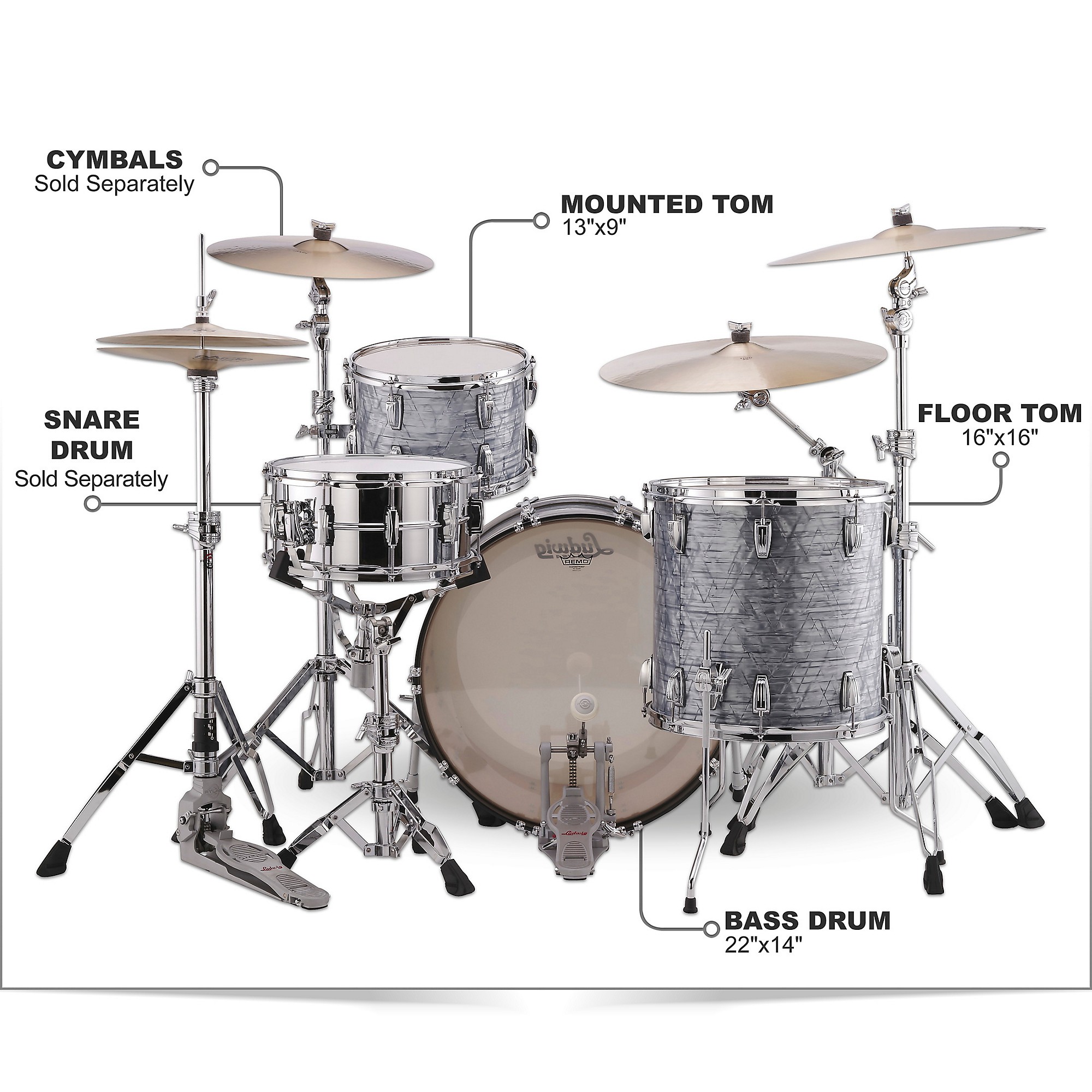 Ludwig Classic Maple 3-Piece Pro Beat Shell Pack With 24